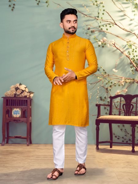 Presenting Pure Viscos  With Sequence And Thread Weaving Lining Kurta  Kurta Pajama Wholesale