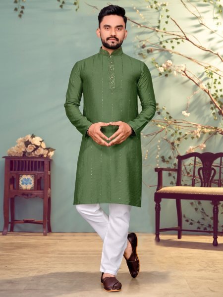 Presenting Pure Viscos  With Sequence And Thread Weaving Lining Kurta  Kurta Pajama Wholesale