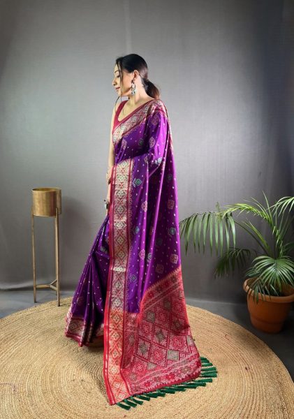 Presenting Soft Rangeen Patola Silk  Saree Patola Silk Sarees Wholesale