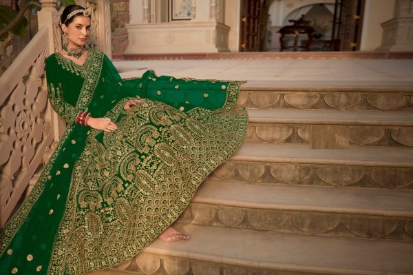 Presenting Velvet Anarkali Collection With Butterfly Net Dupatta Wedding Bridal Dress Wholesale