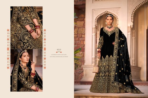 Presenting Velvet Anarkali Collection With Butterfly Net Dupatta Wedding Bridal Dress Wholesale