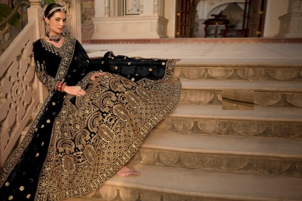 Presenting Velvet Anarkali Collection With Butterfly Net Dupatta Wedding Bridal Dress Wholesale