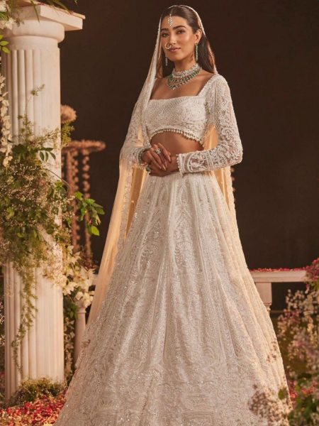 Presenting You Most Beautiful  Latest Designer White Color Lehenga Collection  Lehenga