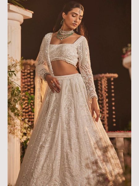 Presenting You Most Beautiful  Latest Designer White Color Lehenga Collection Designer Lehenga Choli