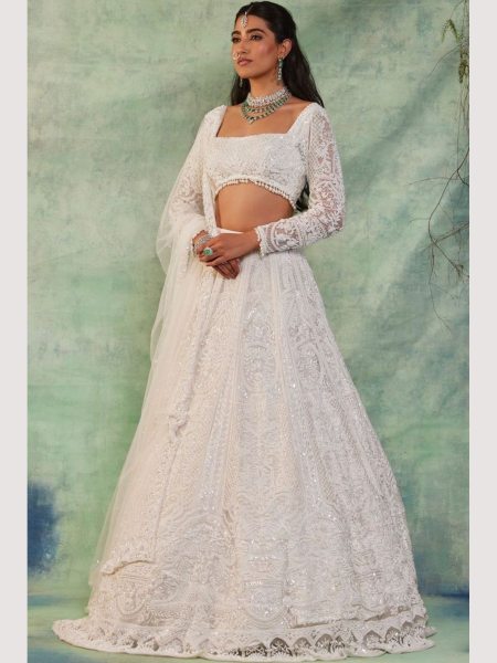 Presenting You Most Beautiful  Latest Designer White Color Lehenga Collection Designer Lehenga Choli