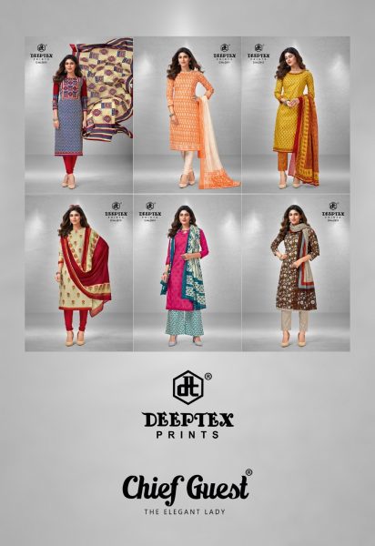 Presents  Deeptex Prints Chief Guest  vol 28 Cotton Dress Material Set Deeptex Dress Materials Wholesale