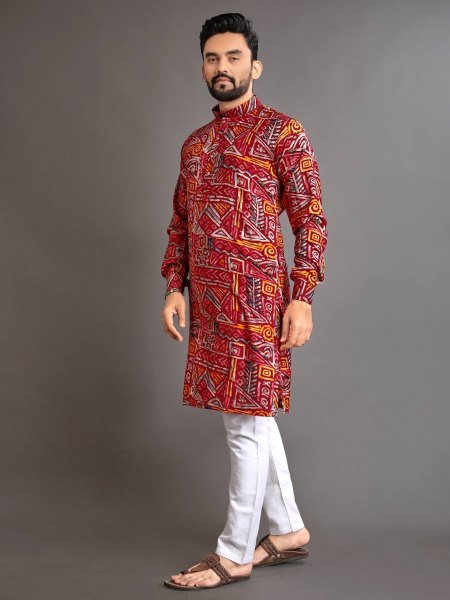 Printed Cotton Kurta and Pajama Set Perfect for Celebrations Kurta Pajama Wholesale