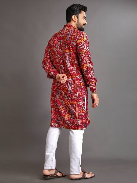 Printed Cotton Kurta and Pajama Set Perfect for Celebrations Kurta Pajama Wholesale