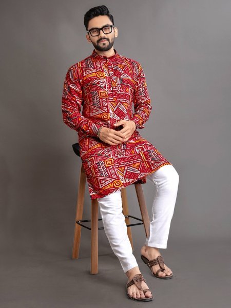 Printed Cotton Kurta and Pajama Set Perfect for Celebrations Kurta Pajama Wholesale