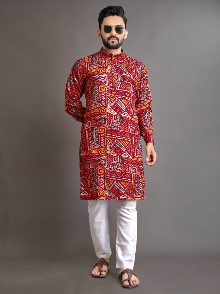 Printed Cotton Kurta and Pajama Set Perfect for Celebrations Kurta Pajama Wholesale