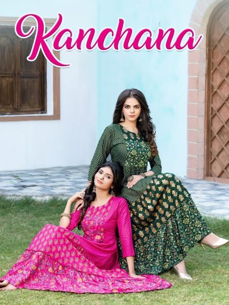 Printed Rayon Anarkali Kurti  Printed Kurtis