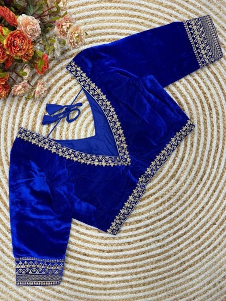 Pure 9000 Velvet Blouse with Simple Sobar Bridal Work   Blouse Collection