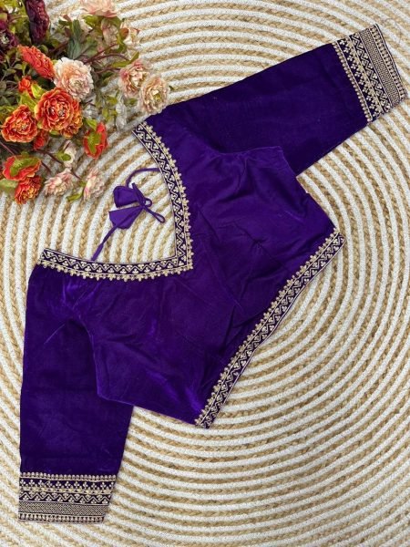 Pure 9000 Velvet Blouse with Simple Sobar Bridal Work   Blouse Collection