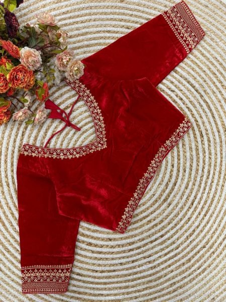 Pure 9000 Velvet Blouse with Simple Sobar Bridal Work   Blouse Collection