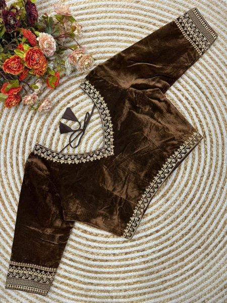 Pure 9000 Velvet Blouse with Simple Sobar Bridal Work   Blouse Collection