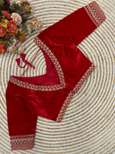 Pure 9000 Velvet Blouse with Simple Sobar Bridal Work   Blouse Collection