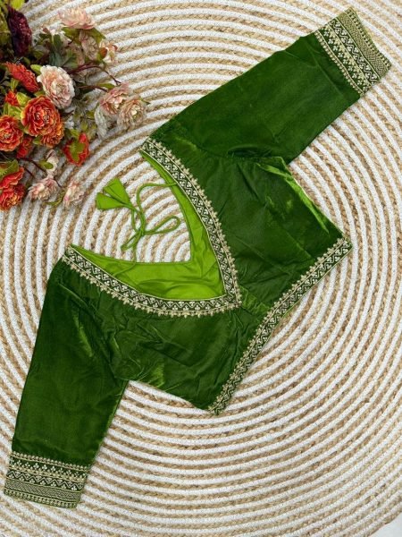 Pure 9000 Velvet Blouse with Simple Sobar Bridal Work   Blouse Collection