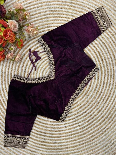 Pure 9000 Velvet Blouse with Simple Sobar Bridal Work   Blouse Collection