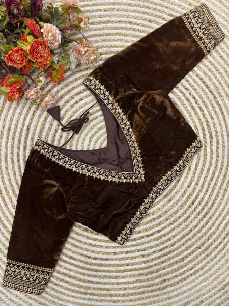 Pure 9000 Velvet Blouse with Simple Sobar Bridal Work   Blouse Collection