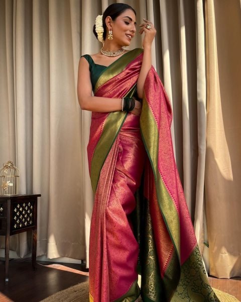 Pure Banarasi Copper Zari Weaving Soft Silk Saree Banarasi Saree Wholesale
