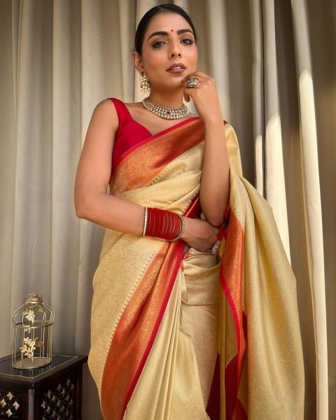 Pure Banarasi Copper Zari Weaving Soft Silk Saree Banarasi Saree Wholesale