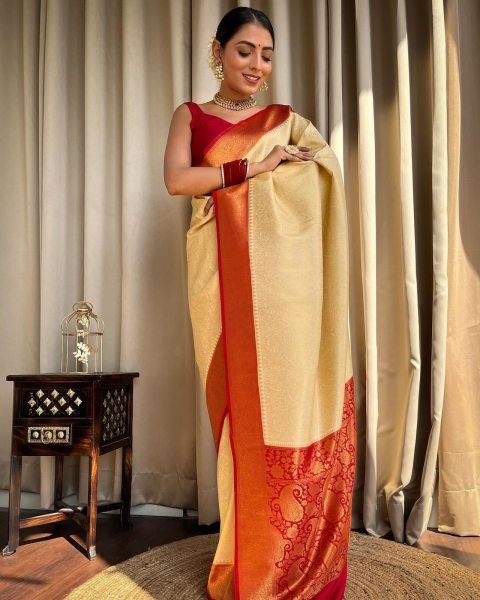 Pure Banarasi Copper Zari Weaving Soft Silk Saree Banarasi Saree Wholesale