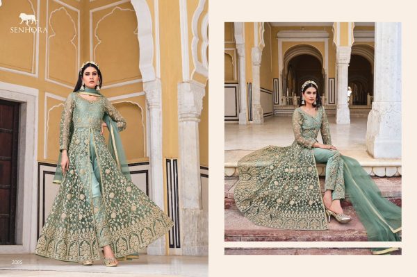  Pure Butterfly Net With Heavy Coding & Stone Work Long Anarkali  Wedding Bridal Dress Wholesale