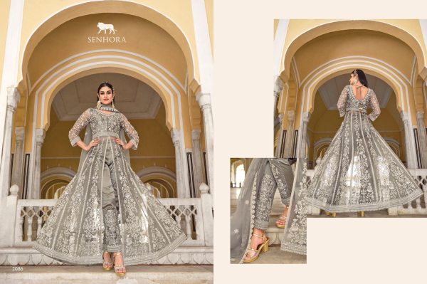  Pure Butterfly Net With Heavy Coding & Stone Work Long Anarkali  Wedding Bridal Dress Wholesale