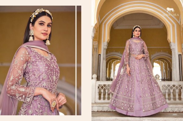  Pure Butterfly Net With Heavy Coding & Stone Work Long Anarkali  Wedding Bridal Dress Wholesale