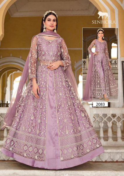  Pure Butterfly Net With Heavy Coding & Stone Work Long Anarkali  Wedding Bridal Dress Wholesale