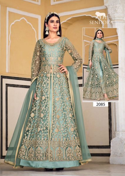  Pure Butterfly Net With Heavy Coding & Stone Work Long Anarkali  Wedding Bridal Dress Wholesale