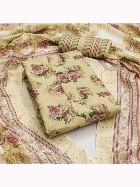 PURE COTTON BEAUTIFUL PRINTED DRESS MATERIAL Color Set Matching Dress Material Wholesale