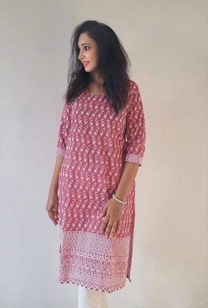 PURE COTTON CHIKANKARI WORK STRAIGHT KURTI Lucknowi Chikankari Kurtis Wholesale