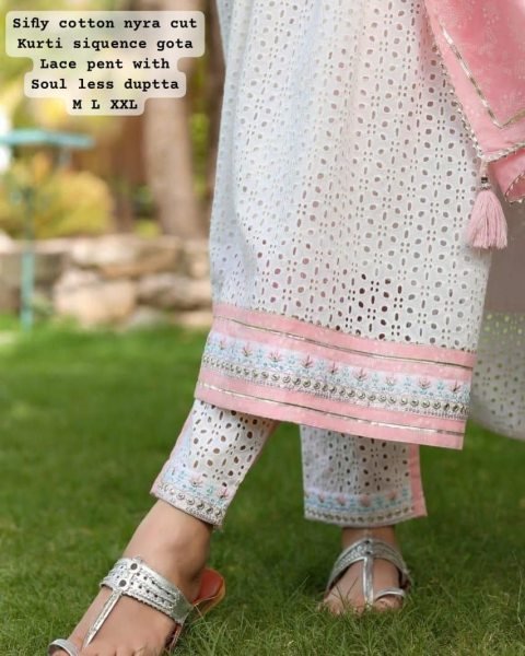 Pure Cotton Indian Festive Kurti with Dupatta Set for Women  3 Piece Kurti Set