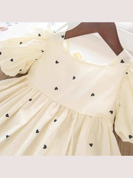 Pure Cotton Off White Frock  Girls Wear