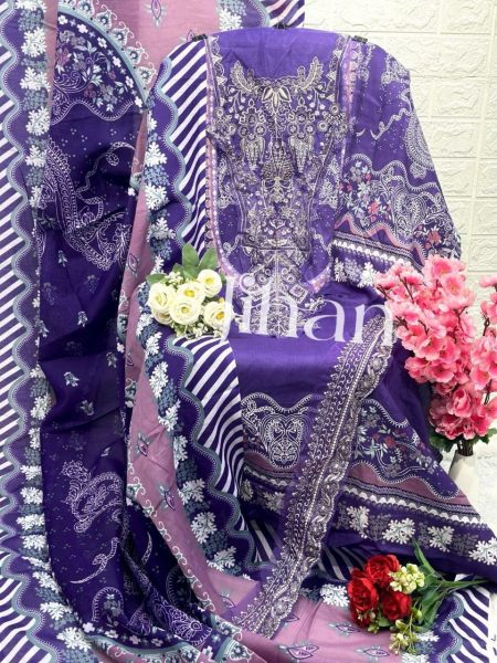 Pure cotton Pakistani Suit with heavy embroidery Embroidery Suits Wholesale