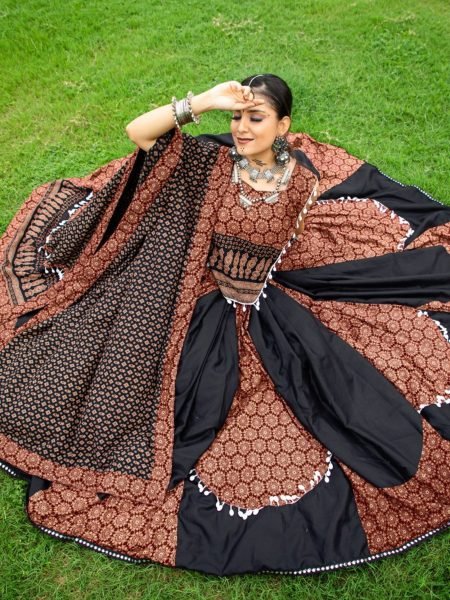 Pure Cotton Printed Lehenga Choli with Gota   Kodi Work Ethnic Festive Wear Navratri Lehnega Choli