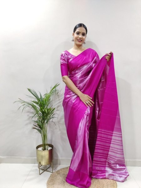 Pure Cotton Silk Ready Towear Saree  Ready To Wear Saree 