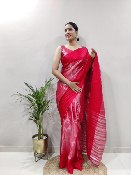 Pure Cotton Silk Ready Towear Saree  Ready To Wear Saree 