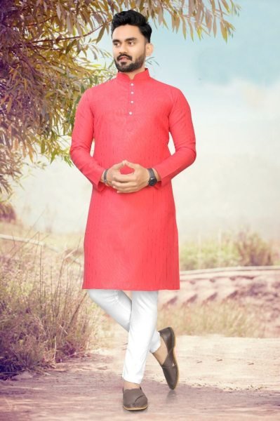 Pure Cotton Slub Strip Fancy Fabric With Silver Weaving lining Mens Kurta Payjma Kurta Pajama Wholesale