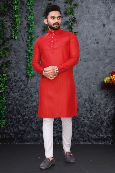 Pure Cotton Slub Strip Fancy Fabric With Silver Weaving lining Mens Kurta Payjma Kurta Pajama Wholesale
