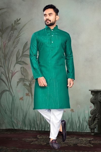 Pure Cotton Slub Strip Fancy Fabric With Silver Weaving lining Mens Kurta Payjma Kurta Pajama Wholesale