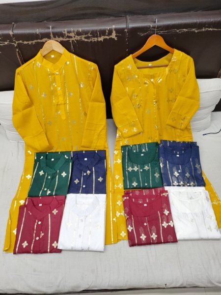  Pure cotton with Foil Print  &  pocket with Exclusive Button Kurta Collection  Kurta Pajama Wholesale