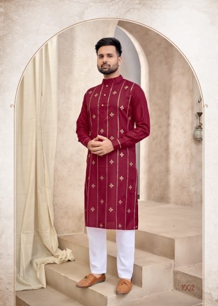  Pure cotton with Foil Print  &  pocket with Exclusive Button Kurta Collection  Kurta Pajama Wholesale