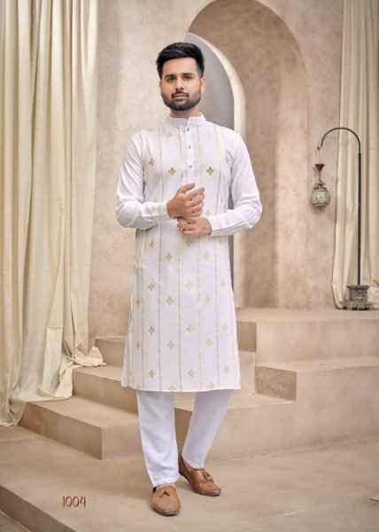  Pure cotton with Foil Print  &  pocket with Exclusive Button Kurta Collection  Kurta Pajama Wholesale