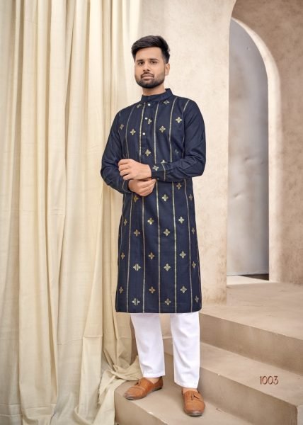  Pure cotton with Foil Print  &  pocket with Exclusive Button Kurta Collection  Kurta Pajama Wholesale