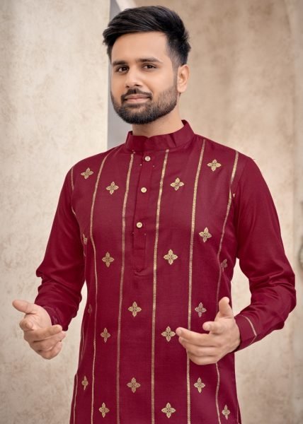  Pure cotton with Foil Print  &  pocket with Exclusive Button Kurta Collection  Kurta Pajama Wholesale