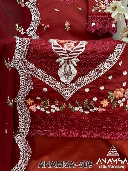 Pure Export Quality Jaam Cotton With Heavy Embroidered Pakistani Suits  Pakistani Suits Wholesale