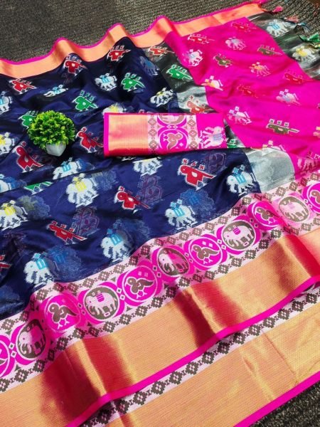 Pure Handloom Kanchipuram Silk Saree With Zari Weaving  Silk Sarees Wholesale