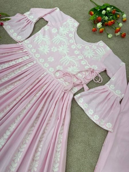 Pure Heavy Rayon Embroidery Kurti Plazzo Kurti With Bottom Wholesale